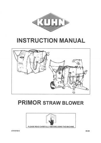 Kuhn Primor Straw Blower Operators Manual