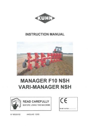 Kuhn Reversible Plough Manager F10 NSH & Vari-Manager NSH Operators Manual