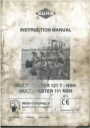 Kuhn Reversible Plough Multi Master 111 NSH & 121 T-NSH Operators Manual - MultiMaster