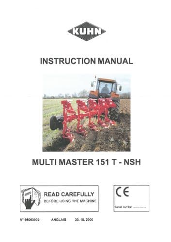Kuhn Reversible Plough Multi Master 151 T-NSH Operators Manual - MultiMaster