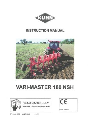 Kuhn Reversible Plough Vari-Master 180 NSH Operators Manual