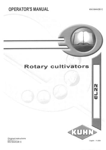 Kuhn Rotary Cultivator EL22 Operators Manual