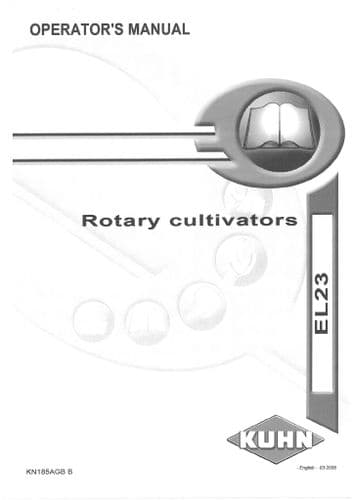 Kuhn Rotary Cultivator EL23 Operators Manual