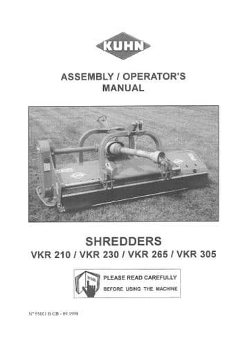 Kuhn Shredder VKR210 VKR230 VKR265 VKR305 Operators Manual