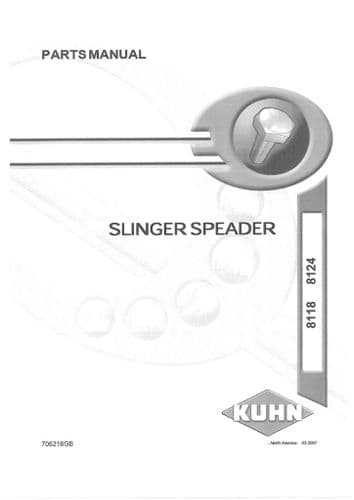 Kuhn Slinger Spreader 8118 8124 Parts Manual