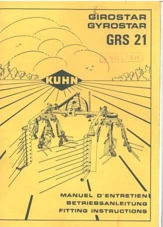 Kuhn Tedder Gyrostar GRS21 Fitting Instructions and Operators Manual