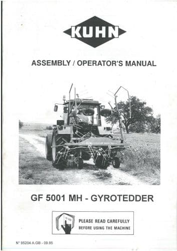 Kuhn Tedder Gyrotedder GF 5001 MH Operators Manual - GF5001MH