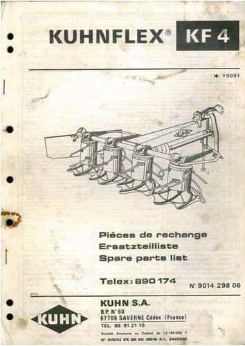 Kuhn Tedder Kuhnflex KF4 Parts Manual