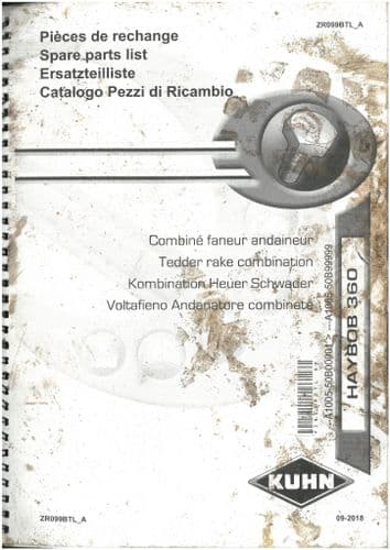Kuhn Tedder Rake Combination Haybob 360 Parts Manual