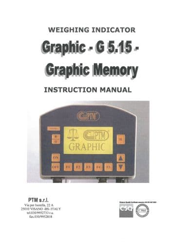 Kuhn Weighing Indicator Graphic - G 5.15 - Graphic Memory Operators Manual
