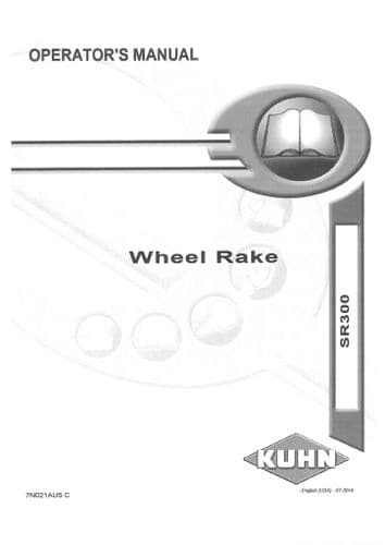 Kuhn Wheel Rake SR300 Operators Manual