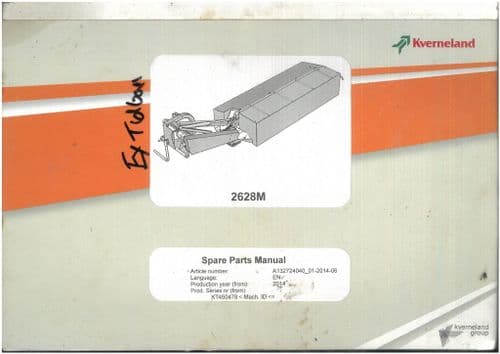 Kverneland Disc Mower 2628M Parts Manual