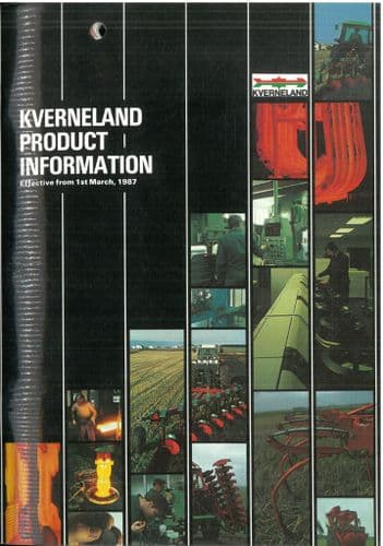 Kverneland Plough Product Information 1987 Brochure - ++ Tillers, Harrows, Stone Packer, Multi-Fork