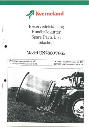 Kverneland Silachop 7860 7865 Parts Manual