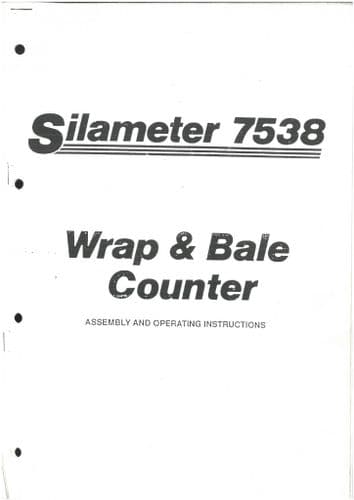 Kverneland Silameter Wrap and Bale Counter 7538 Operators Manual