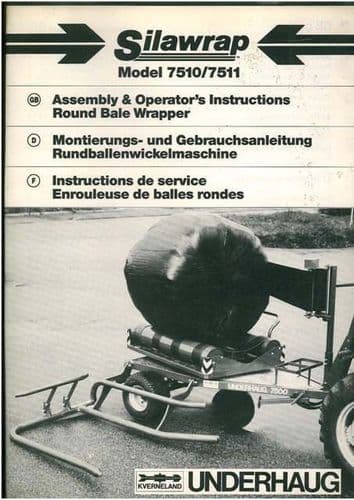 Kverneland Silawrap Bale Wrapper Operators Manual - Models 7510 7511