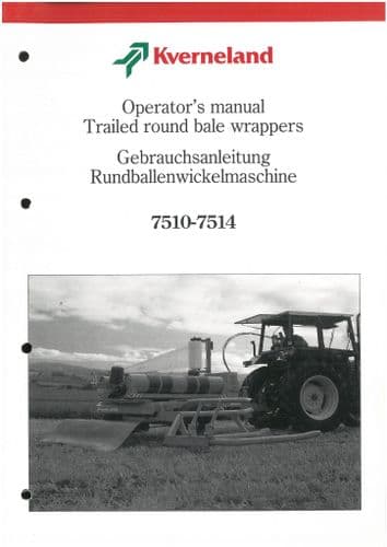 Kverneland Silawrap Bale Wrapper Operators Manual - Models 7510 7514 - ORIGINAL