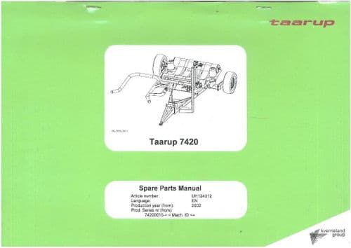 Kverneland Taarup 7120 & 7420 Bale Wrapper Parts Manual
