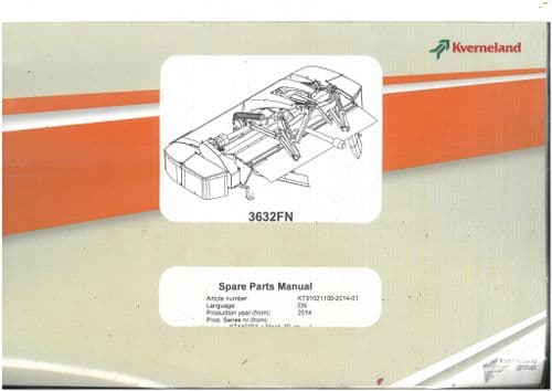 Kverneland Tedder/Swather 3632FN Parts Manual
