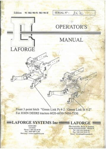 LAFORGE front 3 point hitch Green Link PR ST 4-2