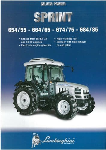 Lamborghini Silver Power Sprint Tractor Brochure - 654/55 664/65 674/75 684/85