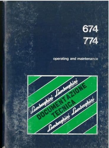 Lamborghini Tractor 674 & 774 Operators Manual