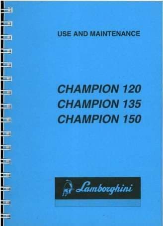 Lamborghini Tractor Champion 120 135 150 Operators Manual