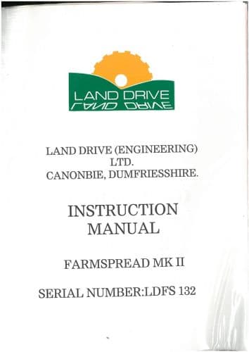 Land Drive Farmspread MKII Lime and Fertiliser Spreader Operators Manual
