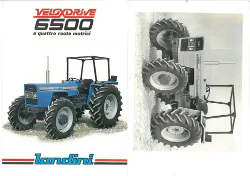 Landini Tractor 6500 Veloxdrive 4WD Brochure + Photo - IN ITALIAN