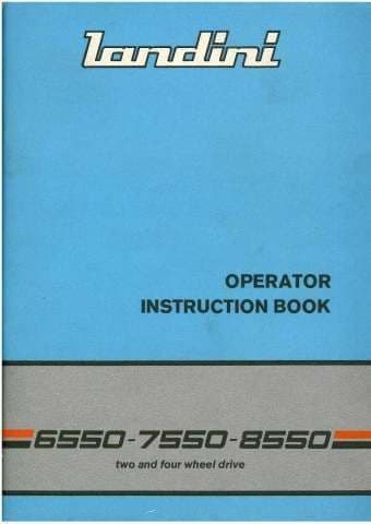 Landini Tractor 6550 7550 8550 Operators Manual