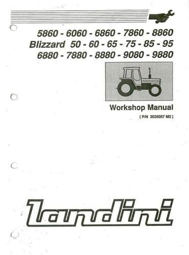 Landini Tractor 6880 7880 8880 9080 9880 Service Workshop Manual