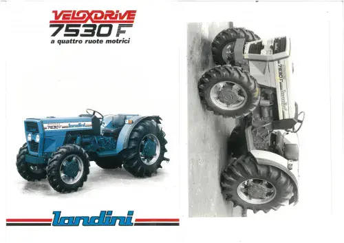Landini Tractor 7530F Veloxdrive 4WD Brochure + Photo - IN ITALIAN