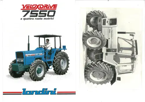 Landini Tractor 7550 Veloxdrive 4WD Brochure + Photo - IN ITALIAN