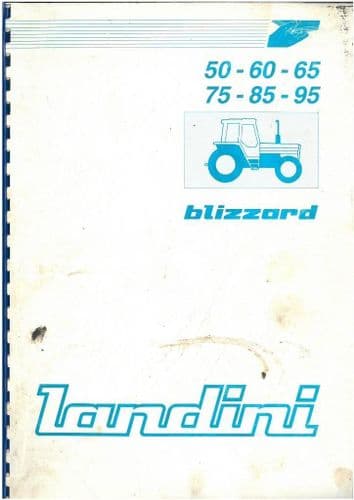 Landini Tractor Blizzard 50 60 65 75 85 95 Operators Manual