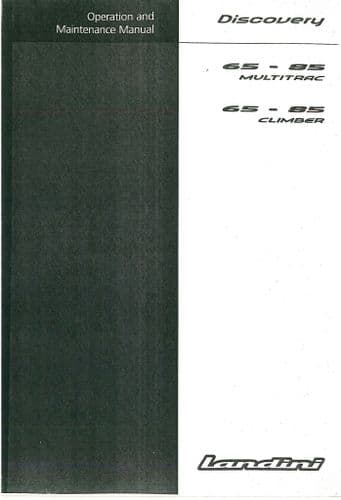 Landini Tractor Discovery Multitrac 65 85 & Climber 65 85 Operators Manual
