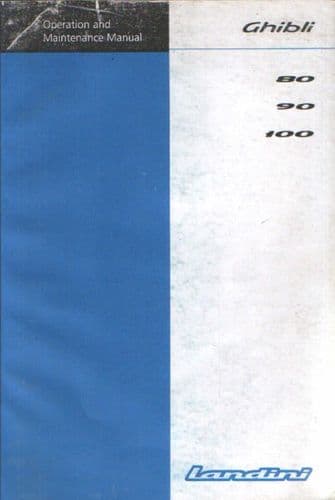 Landini Tractor Ghibli 80 90 100 Operators Manual