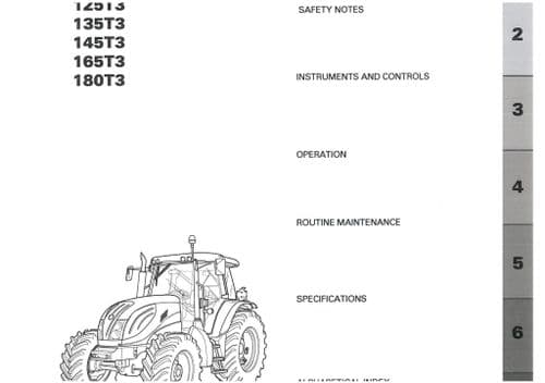 Landini Tractor Landpower T3 - 125T3 135T3 145T3 165T3 180T3 Operators Manual
