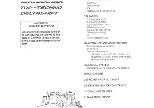 Landini Tractor Legend New Generation 115 120 130 140 160 180 Top Techno Deltashift Operators Manual