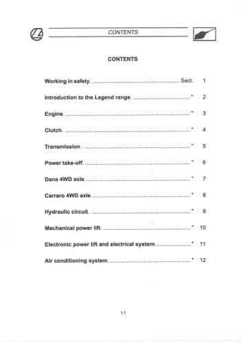 Landini Tractor Legend Top Techno L105 L115 L130 L145 L165 WOrkshop Service Manual