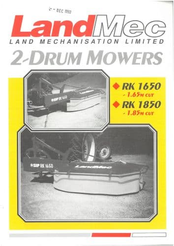 Landmec  RK1650 RK1850 2 Drum Mower Brochure