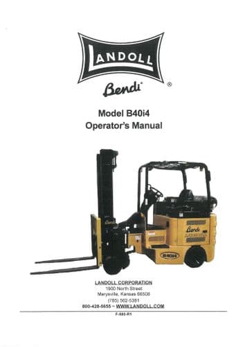 Landoll Bendi Forklift Truck Model B40i4 Operators Manual