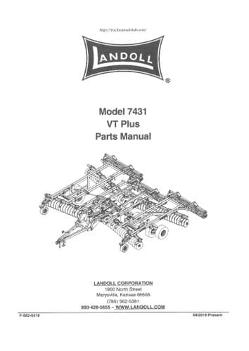 Landoll Disc Harrow Model 7431 VT Plus Parts Manual