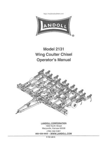 Landoll Wing Coulter Chisel Plough Model 2131 Operators Manual