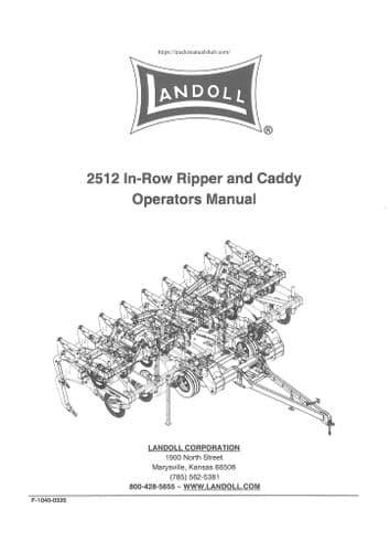 LandollIn Row Ripper & Caddy Plough Model 2512 Operators Manual