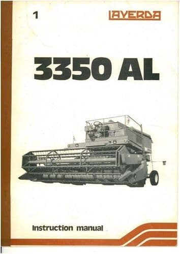 Laverda Combine 3350 AL Operators Manual - 3350AL