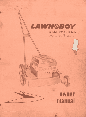 Lawn Boy 5250 19 Inch Operators Manual