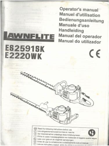 Lawnflite Hedgecutter /Trimmer ES2591SK E2220WK Operators Manual