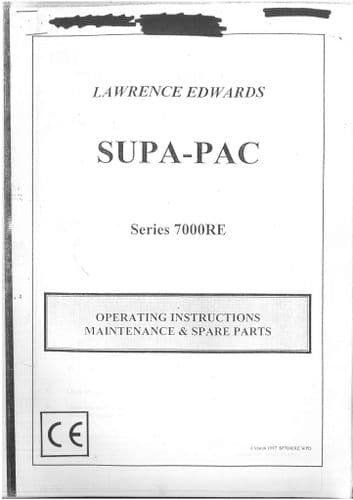 Lawrence Edwards Supa-Pac Series 7000RE Bale Wrapper Operators Manual with Parts List
