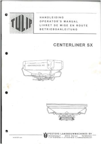 Lely Fertilizer Spreader Centerliner  SX Operators Manual