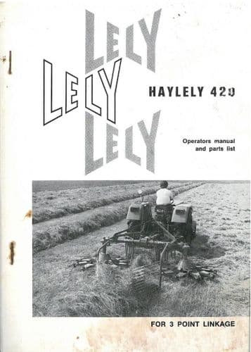Lely Haylely 420 Tedder Operators Manual with Parts List